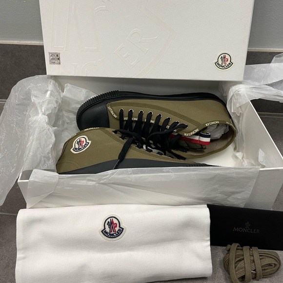 Moncler Lissex High Top Canvas Sneaker Army Green - MEN’S - Picture 11 of 15